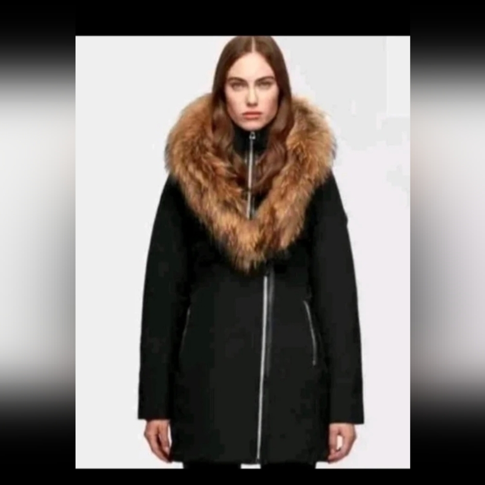 RUDSAK Mantic Womens Parka Size L - Black/Natural Fur Trim